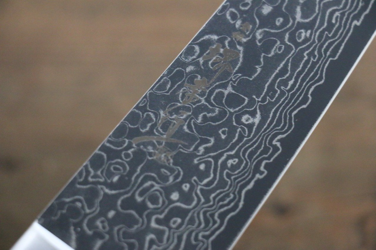 堺 孝行 AUS10 45層 鏡面仕上げ ダマスカス 牛刀包丁 210mm - 清助刃物