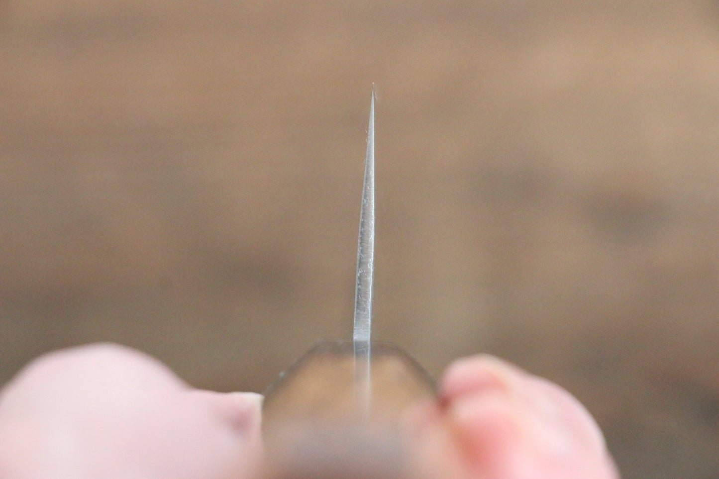 堺 孝行 銀三鋼 梨地 三徳包丁 170mm 柿柄 - 清助刃物