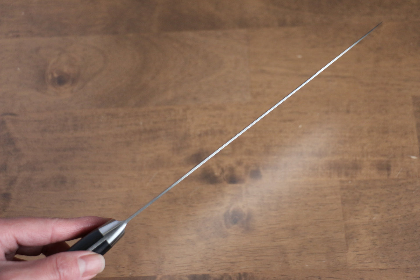 清助 鏡 AUS10 鏡面仕上げ ダマスカス 牛刀包丁 210mm 黒合板柄 - 清助刃物