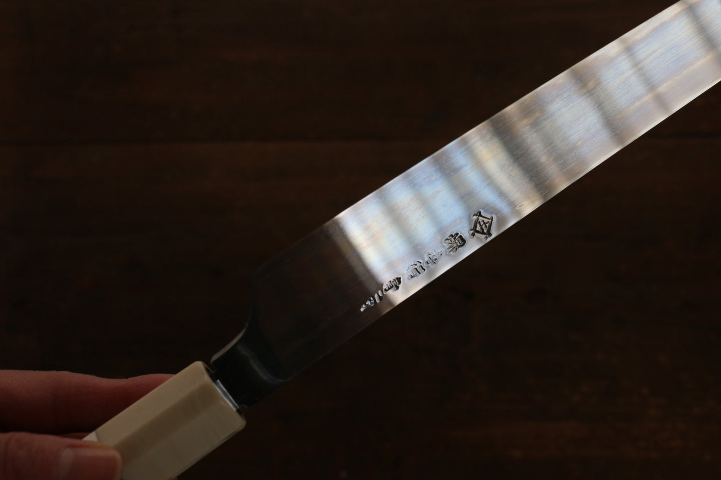 堺 孝行 青一鋼 柳刃包丁 300mm 3個リング付き花梨柄 鞘付き - 清助刃物