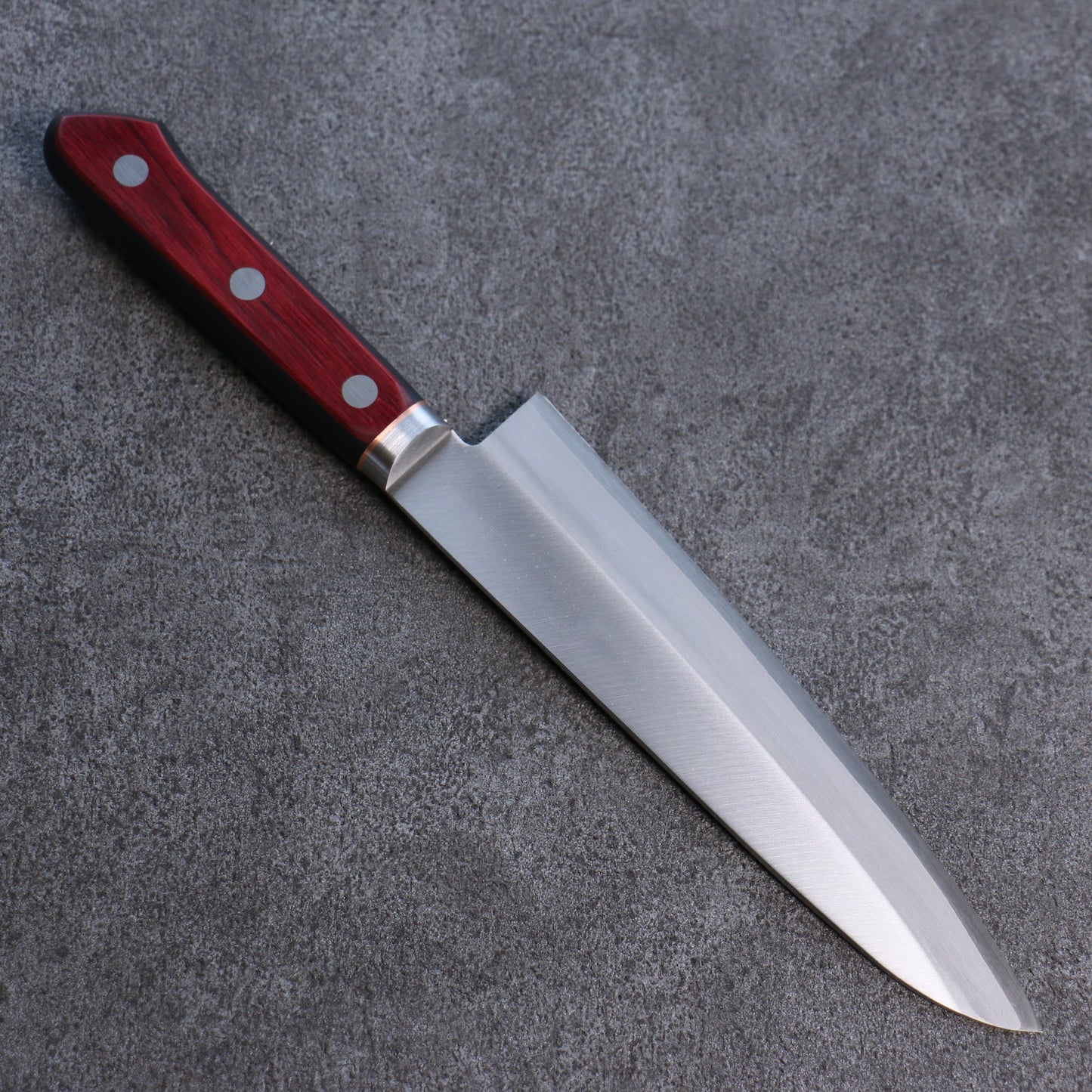 清助 青スーパー鋼 磨き仕上げ 牛刀包丁 180mm 赤黒合板柄 - 清助刃物