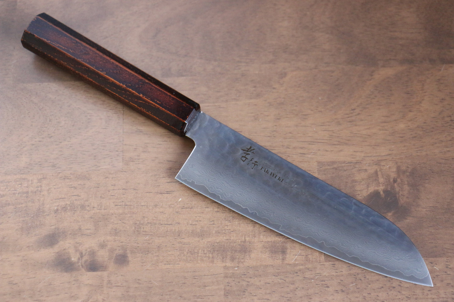 堺 孝行 なないろ VG10 33層 三徳包丁 180mm ABS樹脂(レトロ木目)柄 - 清助刃物