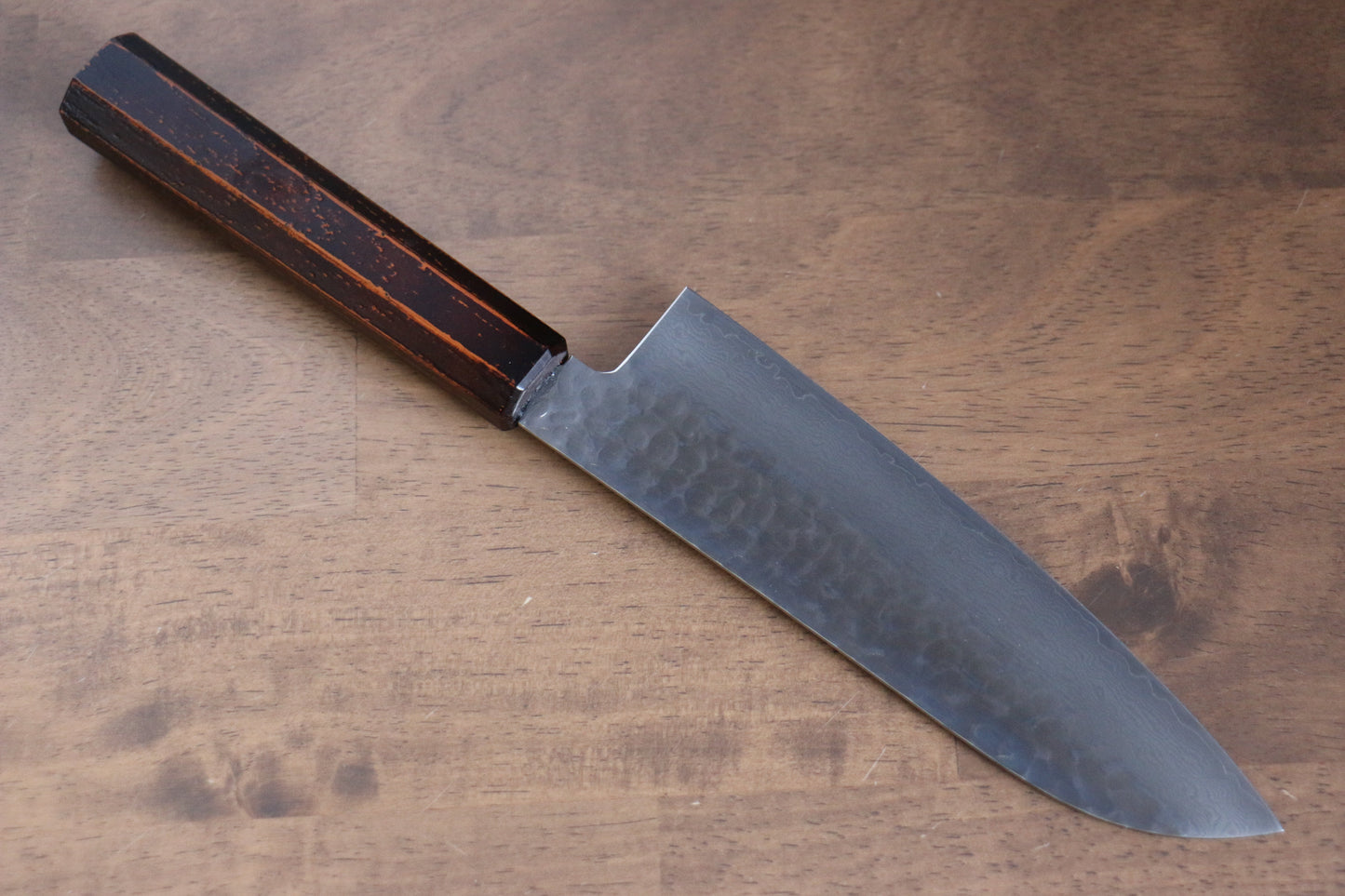 堺 孝行 なないろ VG10 33層 三徳包丁 180mm ABS樹脂(レトロ木目)柄 - 清助刃物