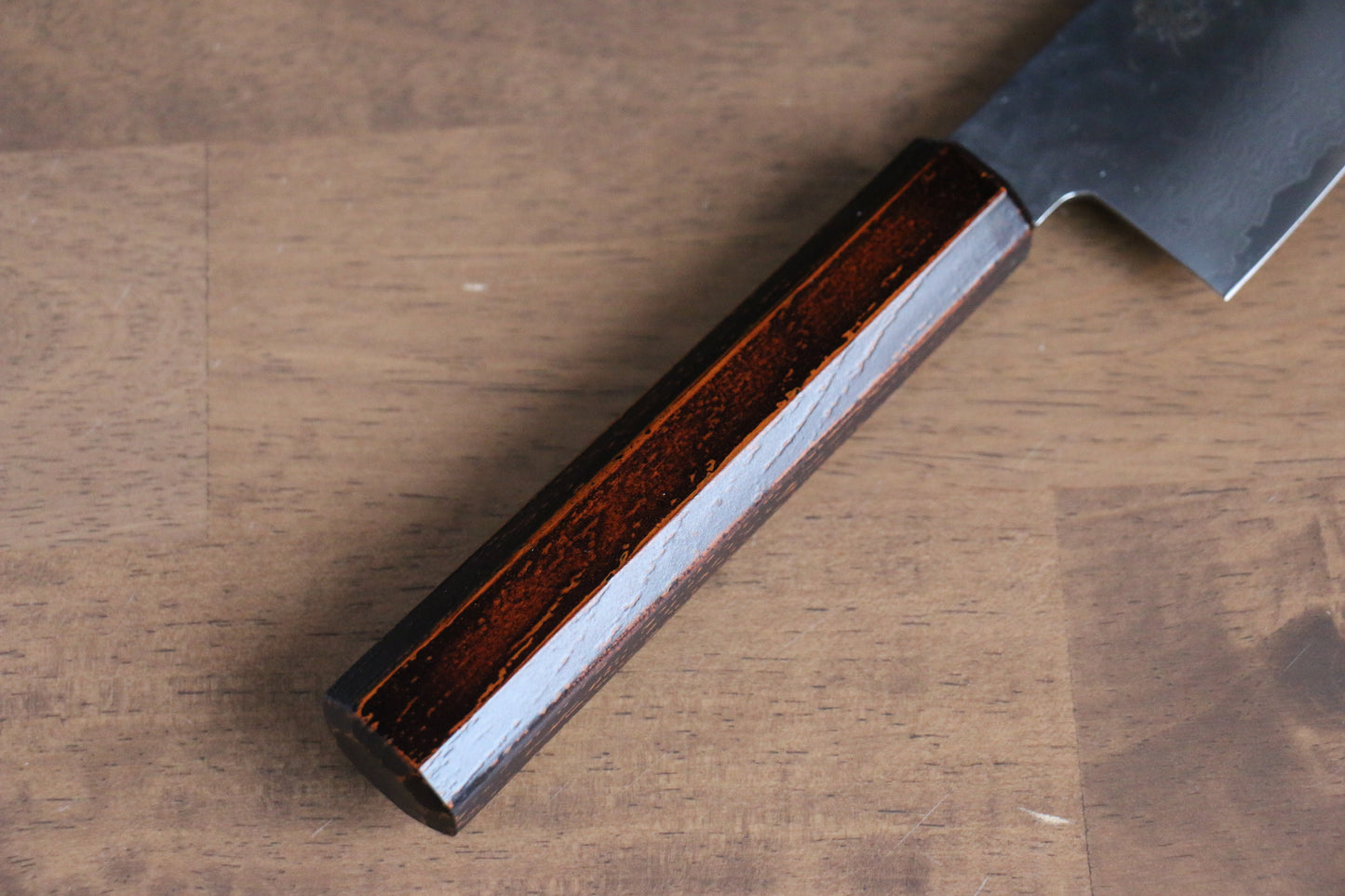 堺 孝行 なないろ VG10 33層 三徳包丁 180mm ABS樹脂(レトロ木目)柄 - 清助刃物
