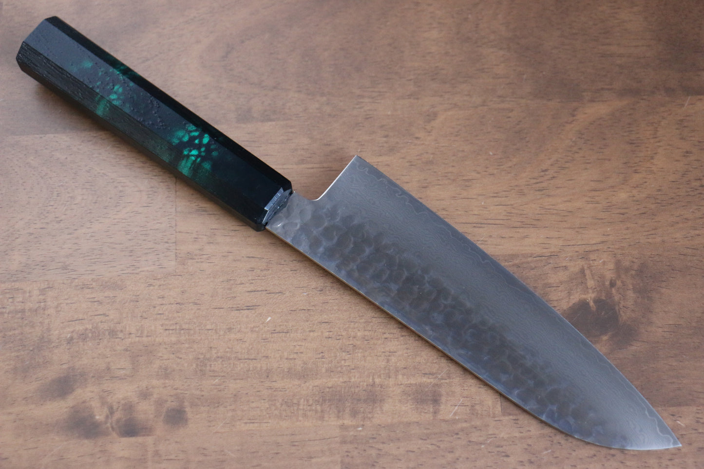 堺 孝行 なないろ VG10 33層 三徳包丁 180mm ABS樹脂(緑べっ甲)柄 - 清助刃物