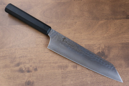 堺 孝行 なないろ VG10 33層 剣型牛刀包丁  190mm ABS樹脂(乾漆墨黒)柄 - 清助刃物