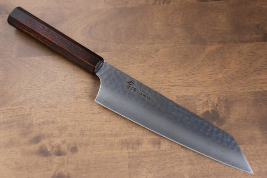 堺 孝行 なないろ VG10 33層 剣型牛刀包丁  190mm ABS樹脂(レトロ木目)柄 - 清助刃物