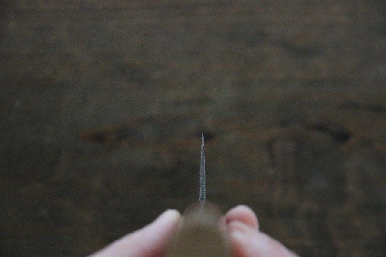 清助 青ニ鋼 梨地 鯵切り包丁  105mm 栗柄 - 清助刃物