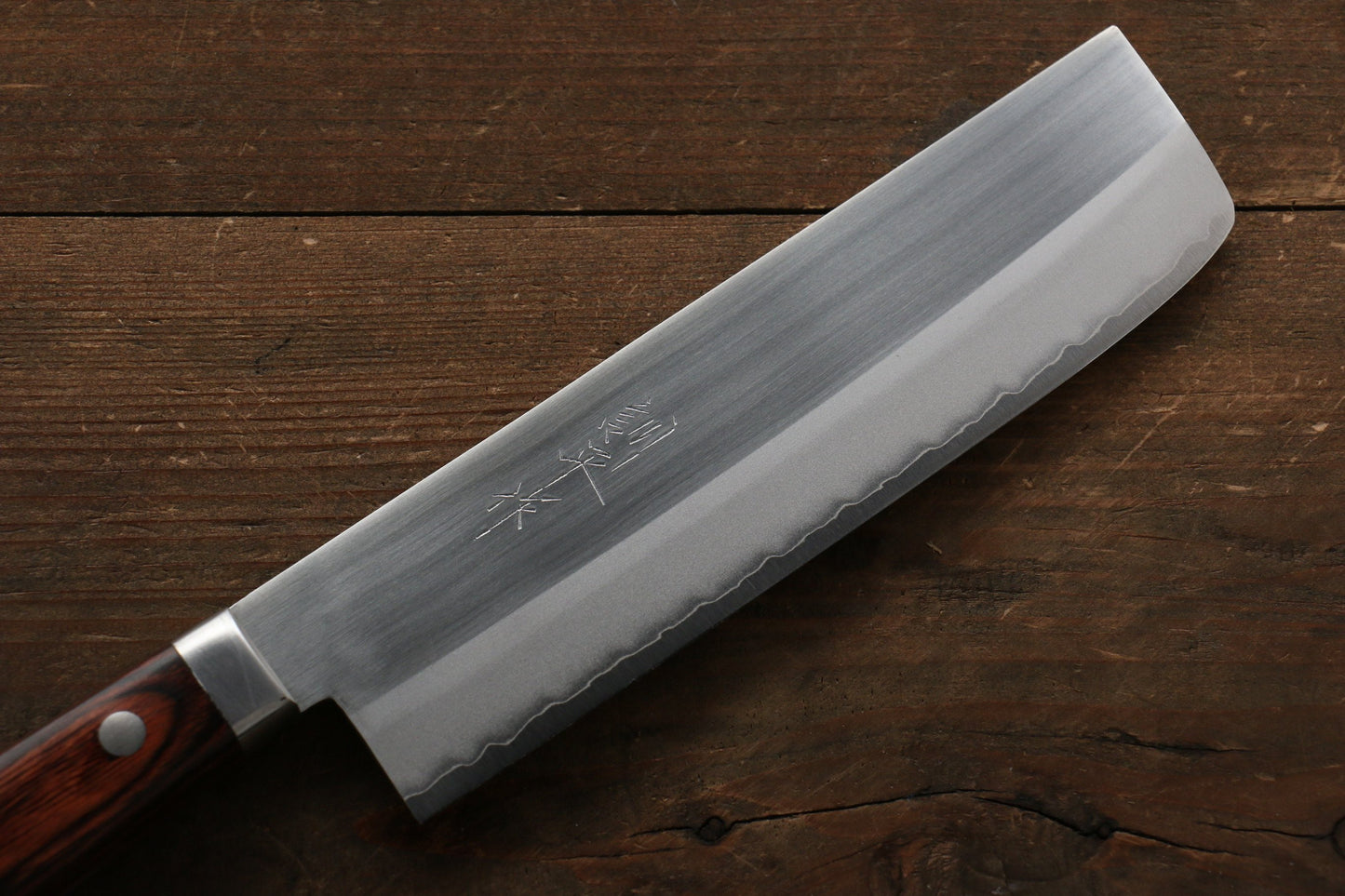 訓平 V金1号 磨き仕上げ 薄刃包丁  165mm マホガニー柄 - 清助刃物