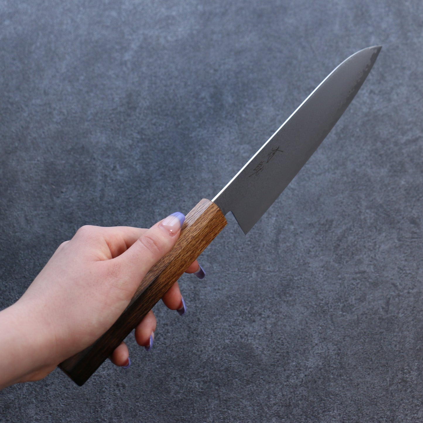 清助 V金10号 ダマスカス 三徳包丁 180mm 樫焼柄 - 清助刃物