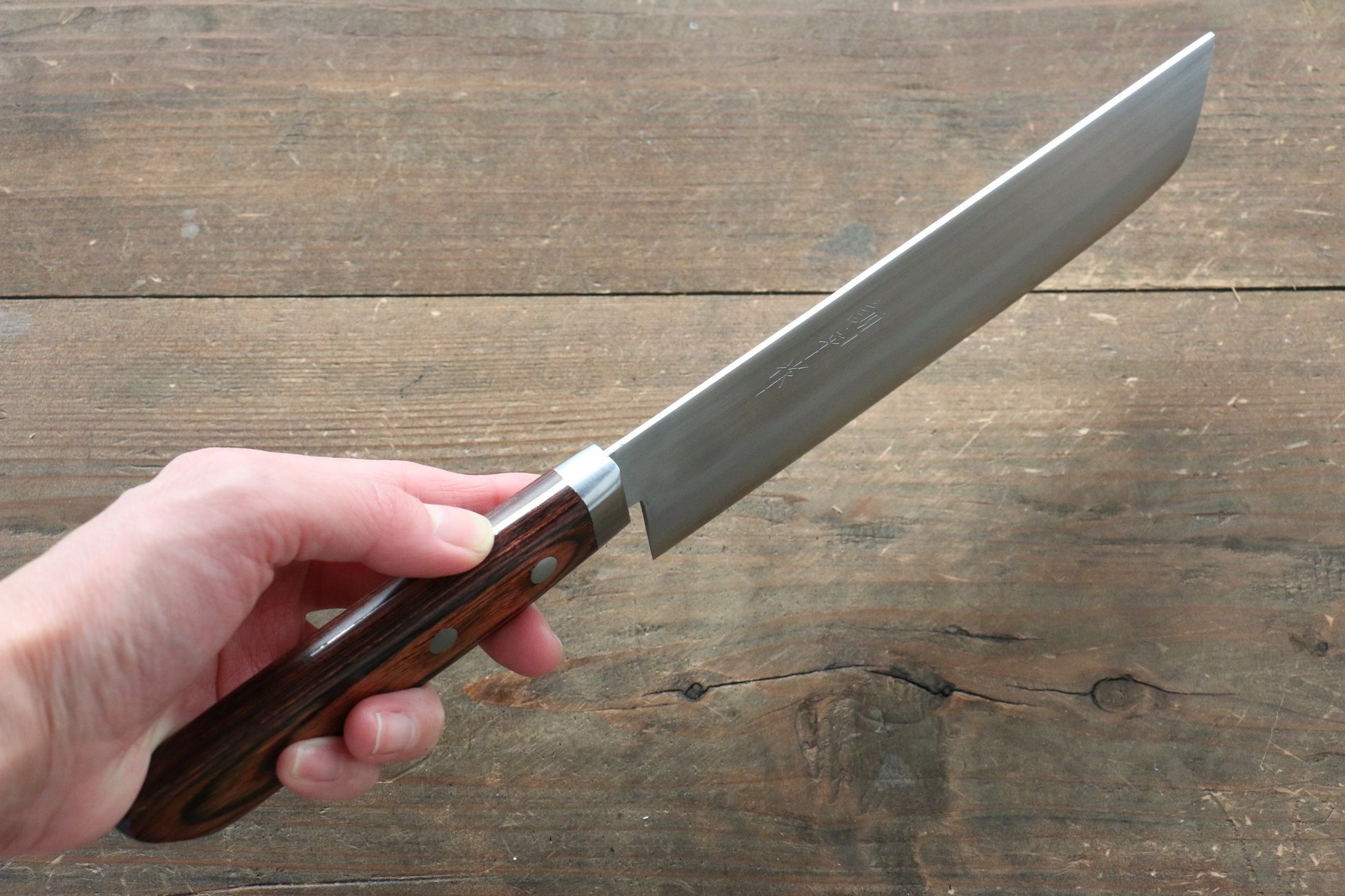 訓平 V金1号 磨き仕上げ 薄刃包丁  165mm マホガニー柄 - 清助刃物