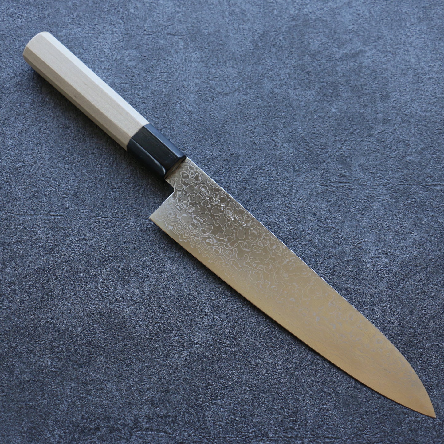 三寿ゞ AUS10 ダマスカス 磨き仕上げ 牛刀包丁 210mm 朴柄 - 清助刃物