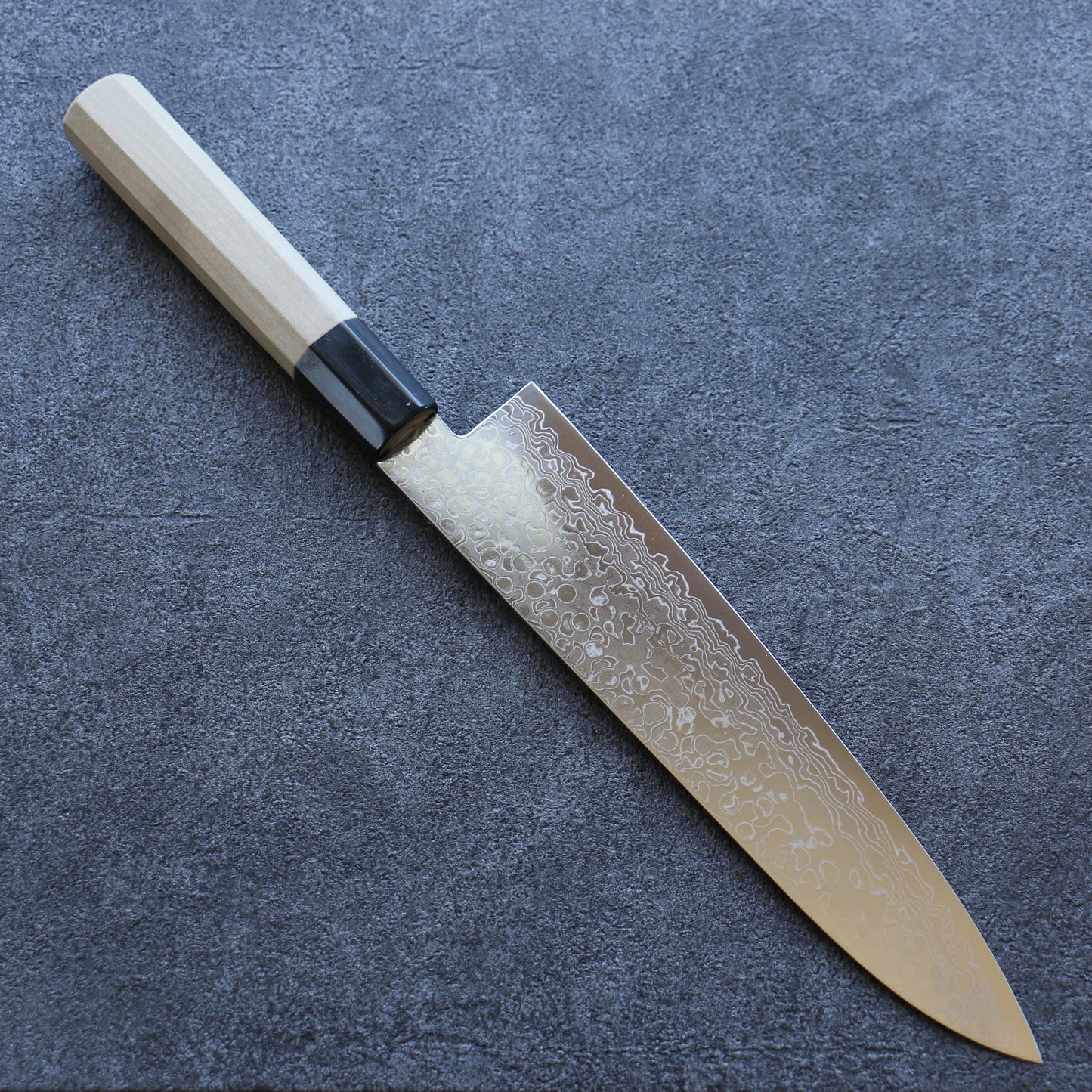 三寿ゞ AUS10 ダマスカス 磨き仕上げ 牛刀包丁 210mm 朴柄 - 清助刃物