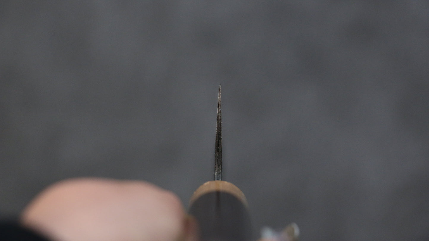 清助 紫檀 青スーパー鋼 鎚目 黒打 牛刀包丁 240mm 紫檀柄 - 清助刃物