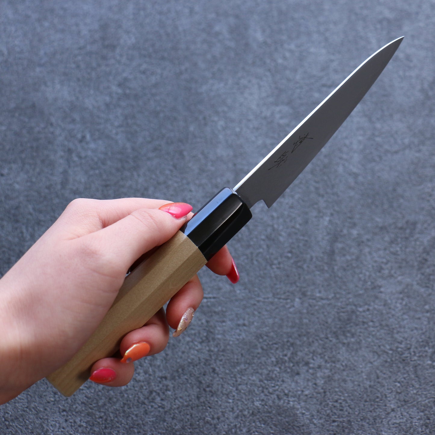 清助 V金10号 ダマスカス ペティーナイフ 105mm 朴柄 - 清助刃物