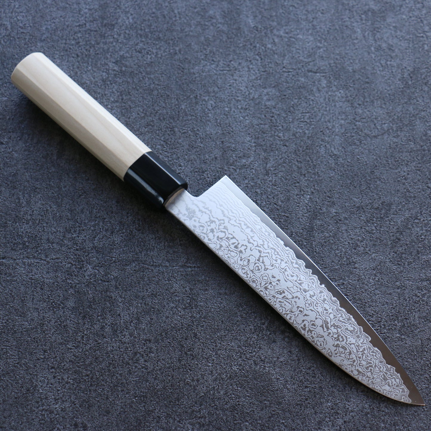 清助 V金10号 ダマスカス 三徳包丁 180mm 朴柄 - 清助刃物