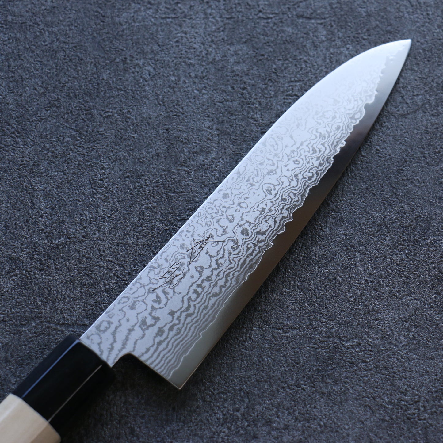 清助 V金10号 ダマスカス 三徳包丁 180mm 朴柄 - 清助刃物