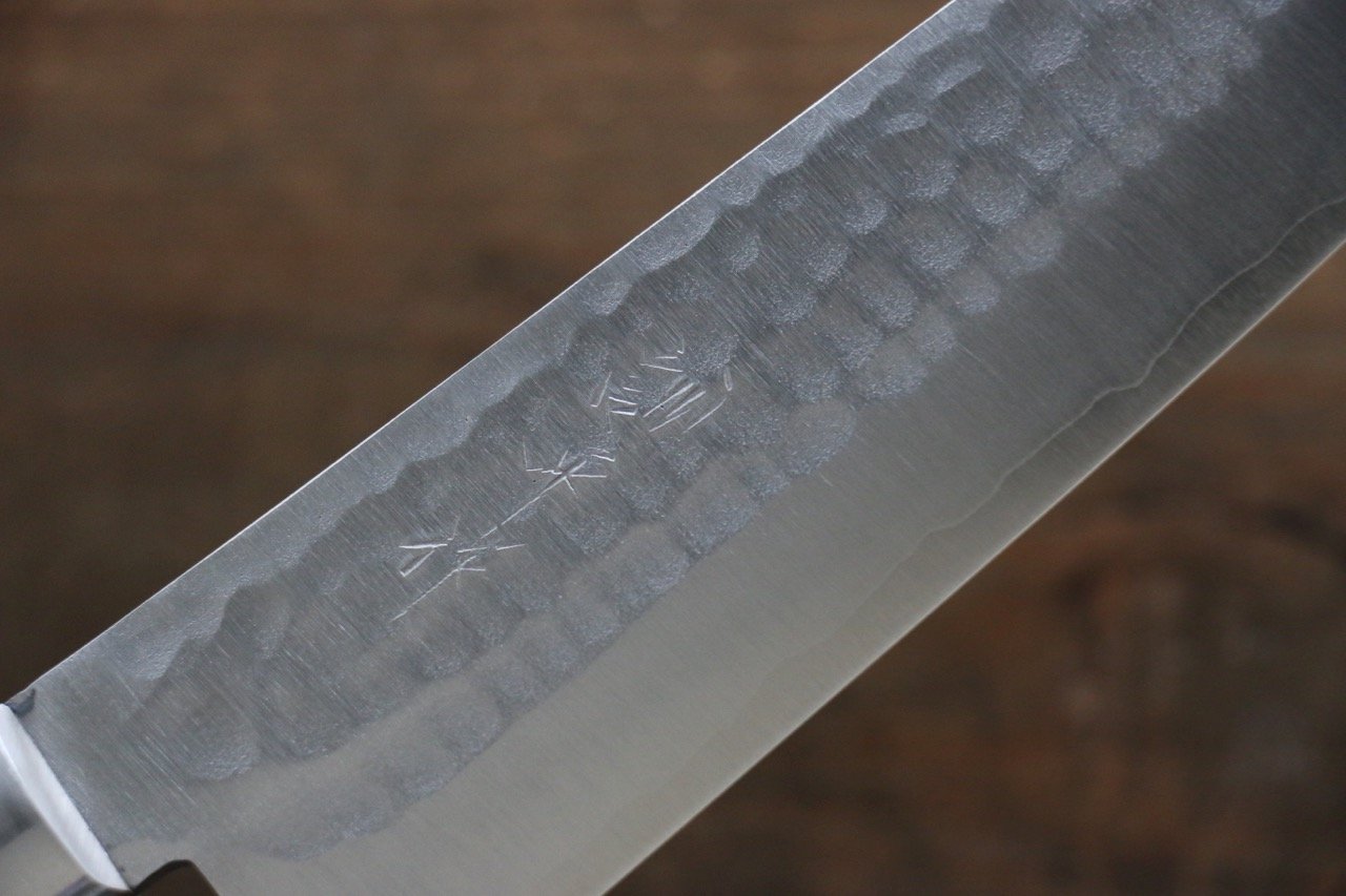 訓平 鍛造 V金1号 鎚目 三徳包丁 170mm マホガニー柄 - 清助刃物