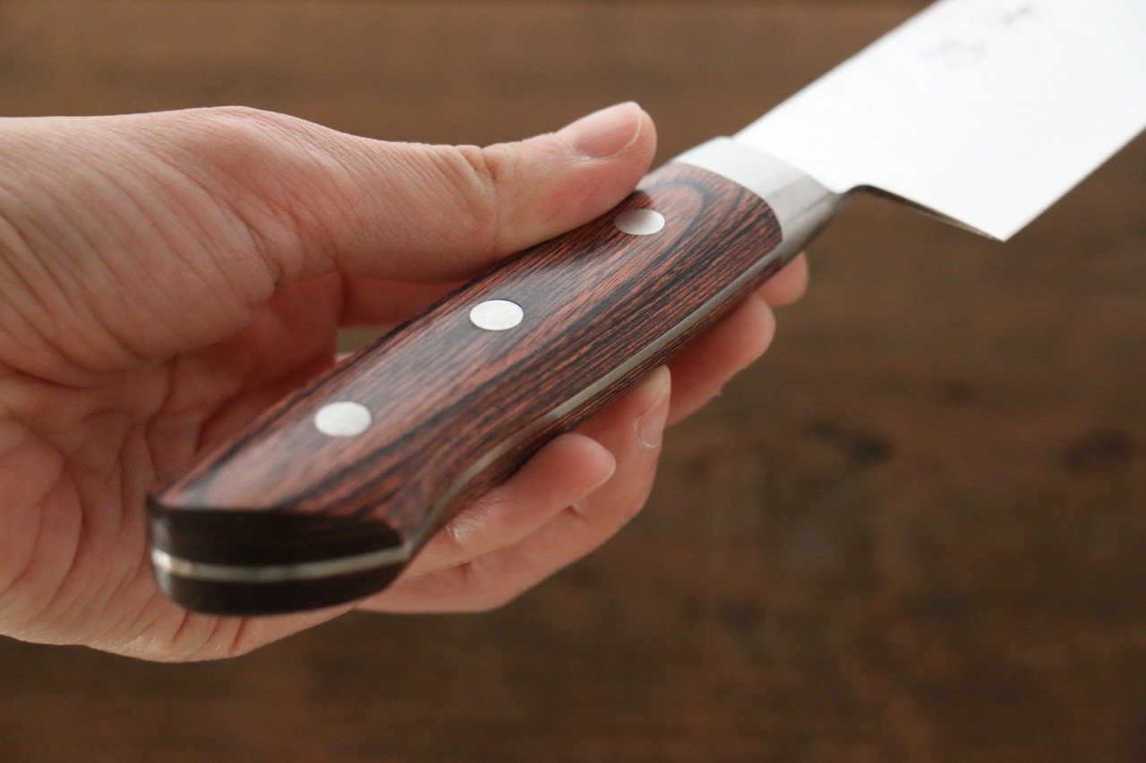 清助 VG10 33層 ダマスカス 三徳包丁  180mm マホガニー柄 - 清助刃物