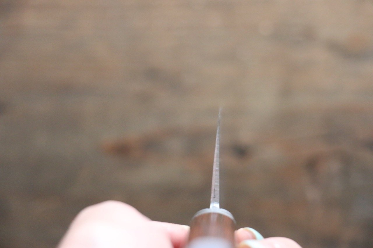 訓平 鍛造 V金1号 ダマスカス 三徳包丁  170mm マホガニー柄 - 清助刃物