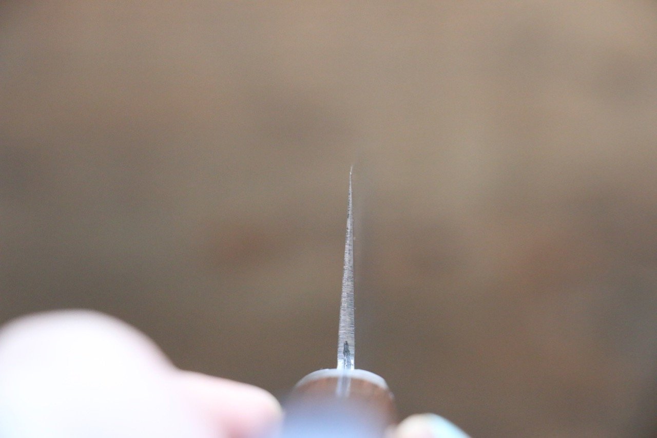 訓平 鍛造 V金1号 鎚目 薄刃包丁 165mm マホガニー柄 - 清助刃物