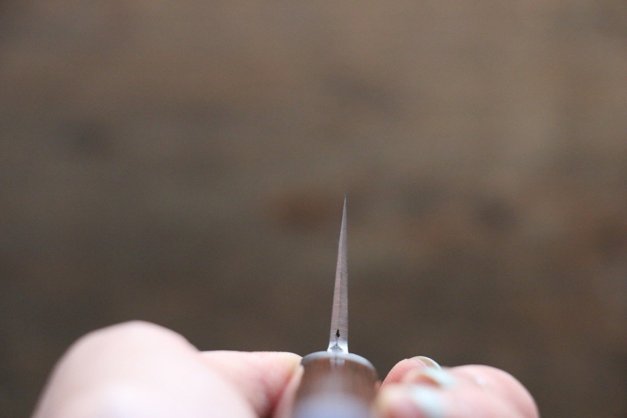 訓平 鍛造 V金1号 ダマスカス 牛刀包丁 180mm マホガニー柄 - 清助刃物