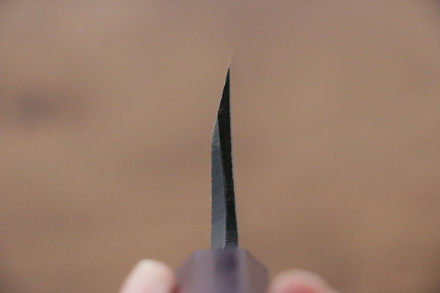 清助 白ニ鋼 黒打 出刃包丁 150mm 漆塗パープル柄 - 清助刃物