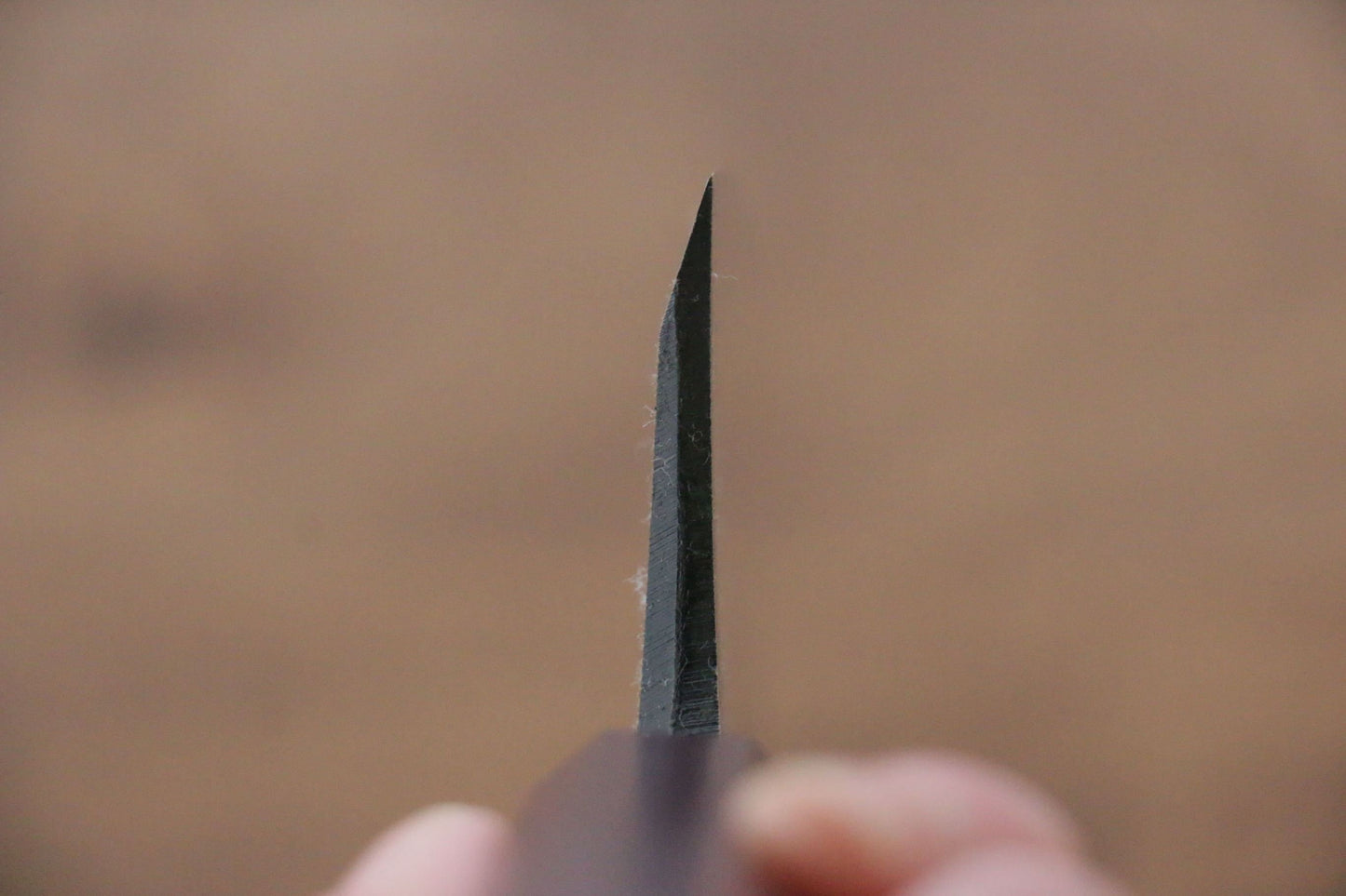 清助 白ニ鋼 黒打 出刃包丁 165mm 漆塗パープル柄 - 清助刃物