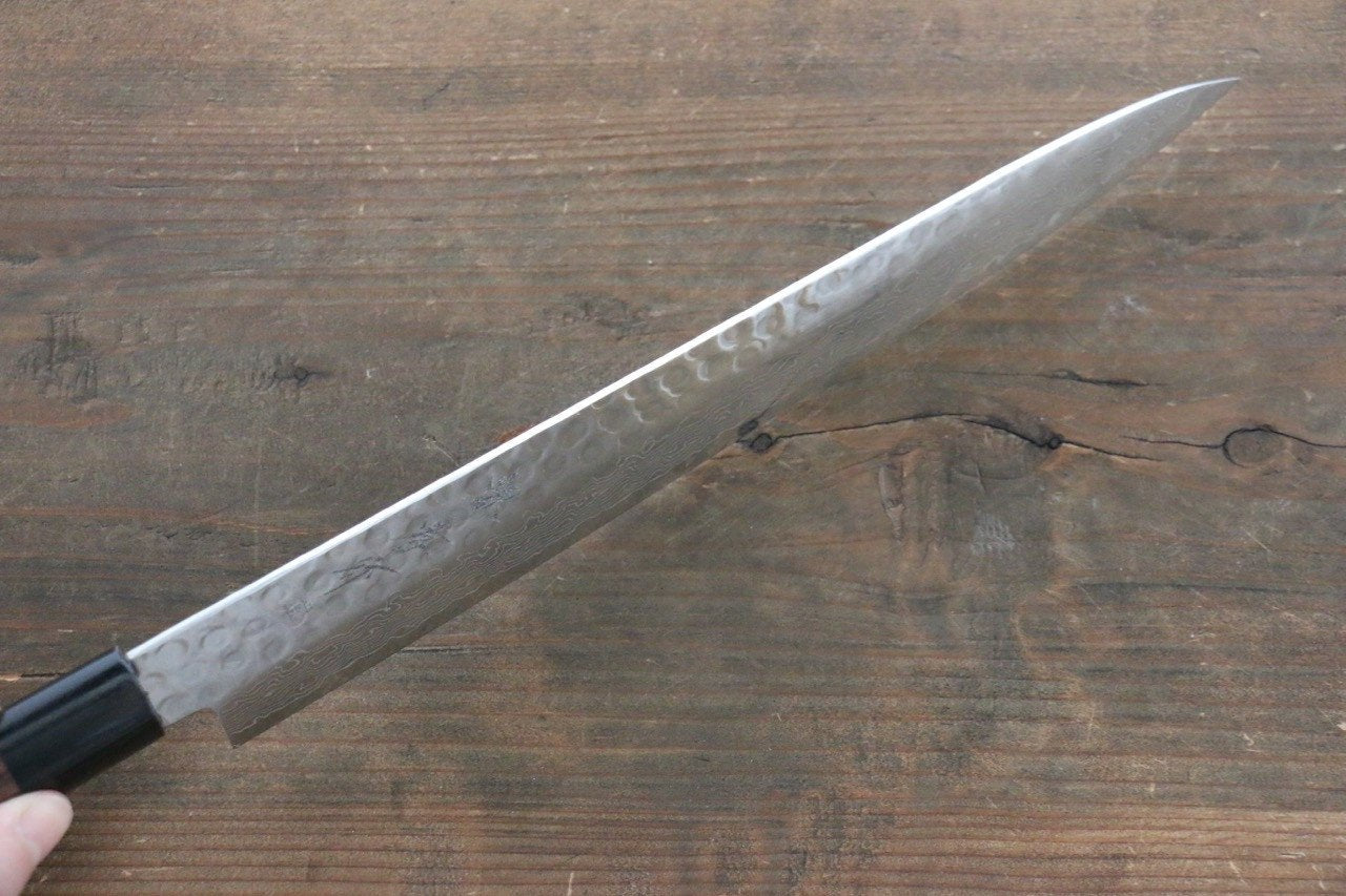 堺 孝行 AUS10 45層ダマスカス 筋引包丁  240mm 紫檀柄 - 清助刃物