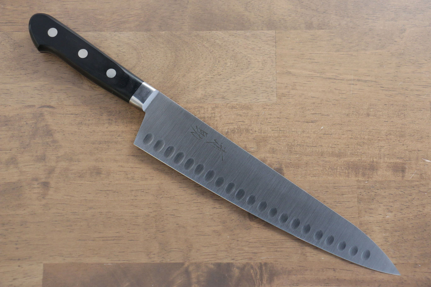 清助 スウェーデン鋼 牛刀サーモン 240mm 黒合板柄 - 清助刃物