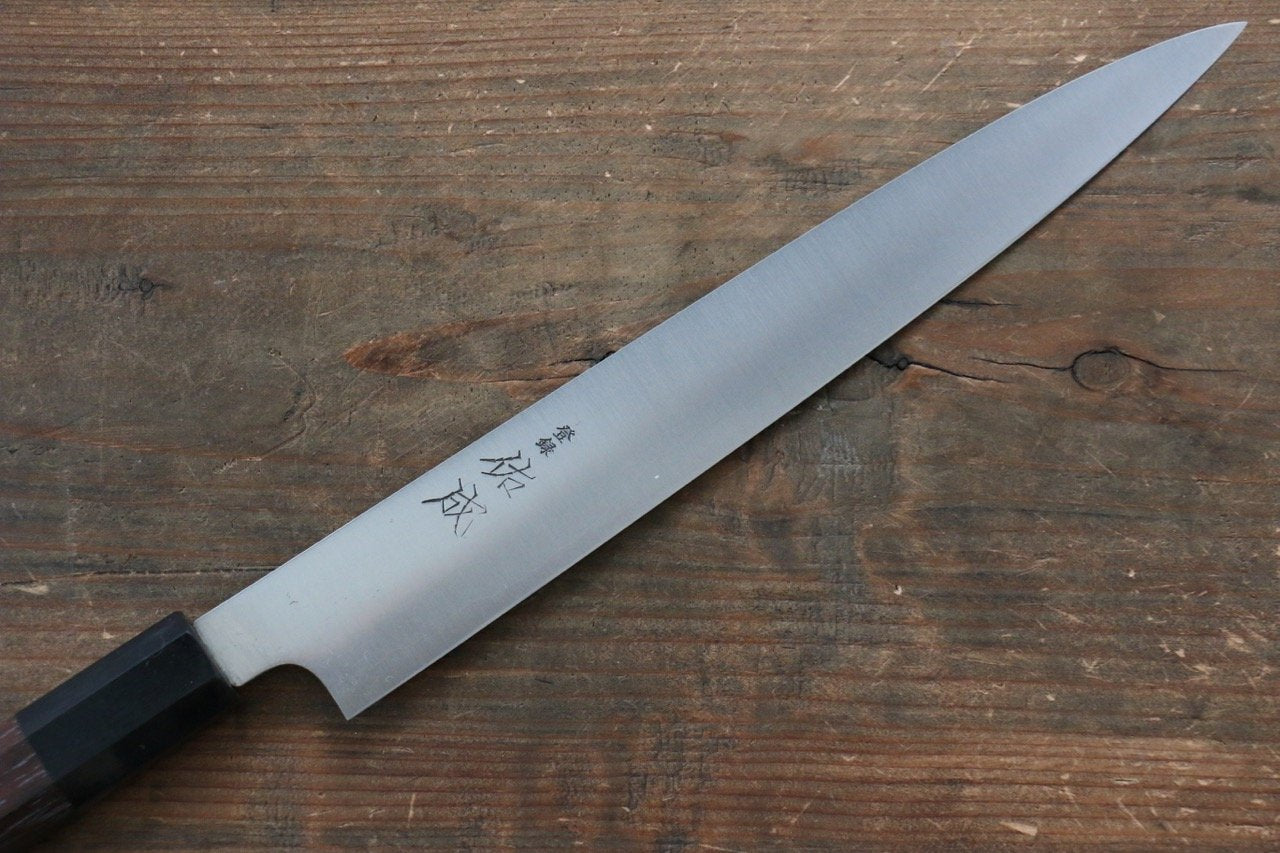 佑成 青スーパー鋼 筋引包丁 240mm 紫檀柄 - 清助刃物