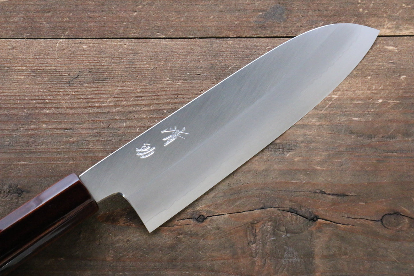 清助 銀三鋼 三徳包丁 165mm 木材(漆塗り)柄 - 清助刃物