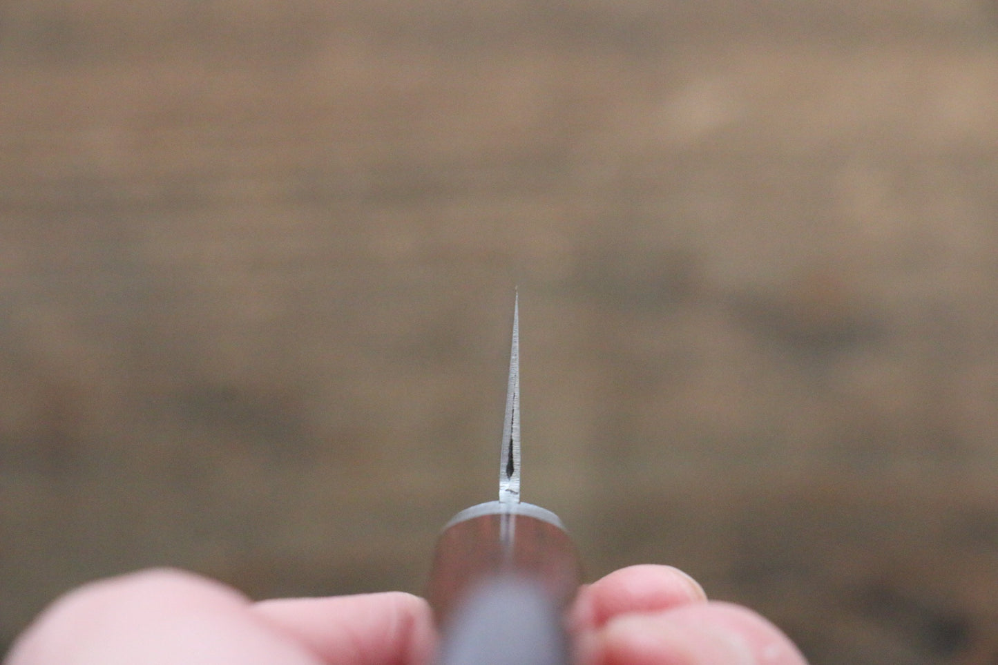 訓平 彩流(さいりゅう) V金10号 ダマスカス 小三徳包丁 135mm 赤合板柄 - 清助刃物