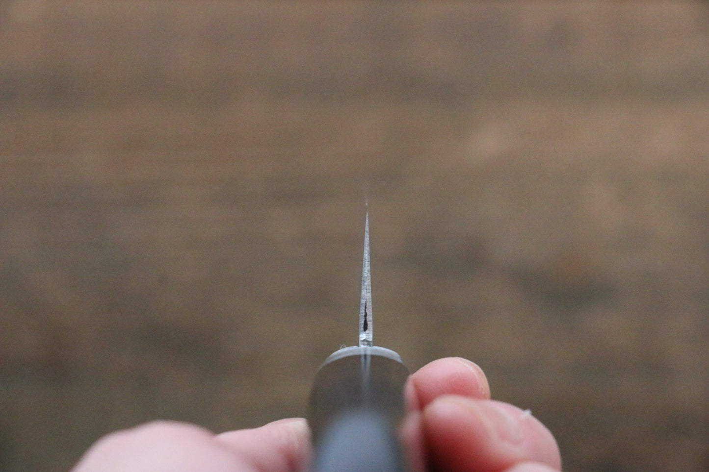 訓平 彩流(さいりゅう) V金10号 ダマスカス 小三徳包丁 135mm 黒合板柄 - 清助刃物