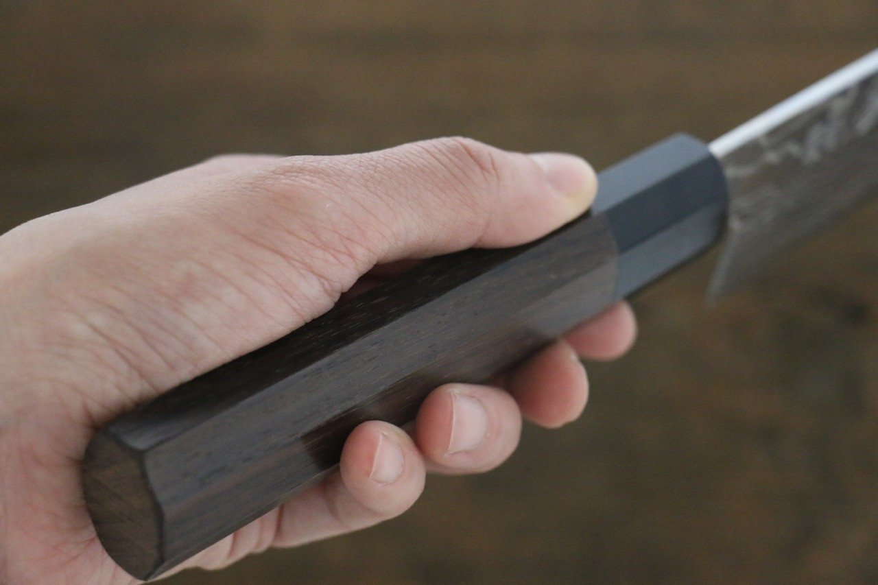 佑成 ZDP189 ダマスカス 切付牛刀包丁  210mm 紫檀柄 - 清助刃物