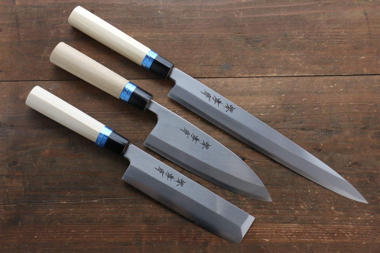 Sakai Takayuki INOX Molybdenum Steel Single-edged Starter Set (04304, 04362, 04336) - 清助刃物