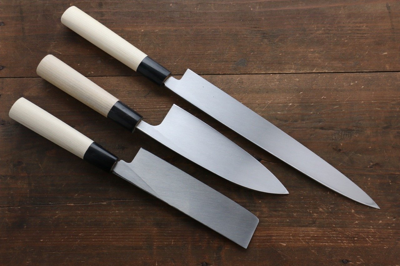 Sakai Takayuki INOX Molybdenum Steel Single-edged Starter Set (04304, 04362, 04336) - 清助刃物