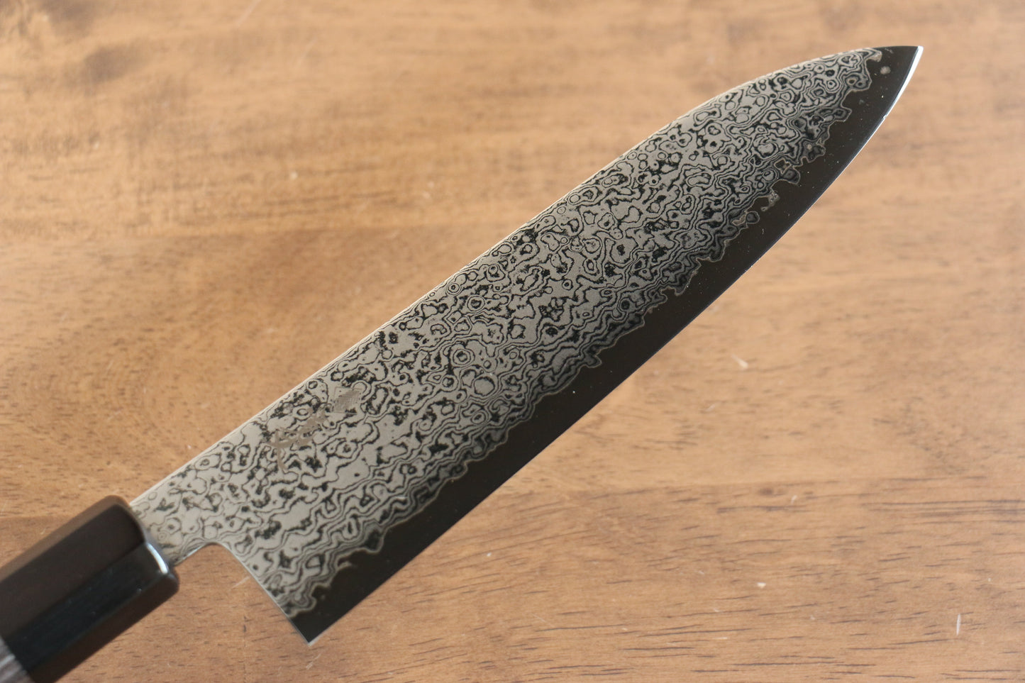 寛丈 V金10号 ダマスカス 三徳包丁 180mm グレー合板柄 - 清助刃物