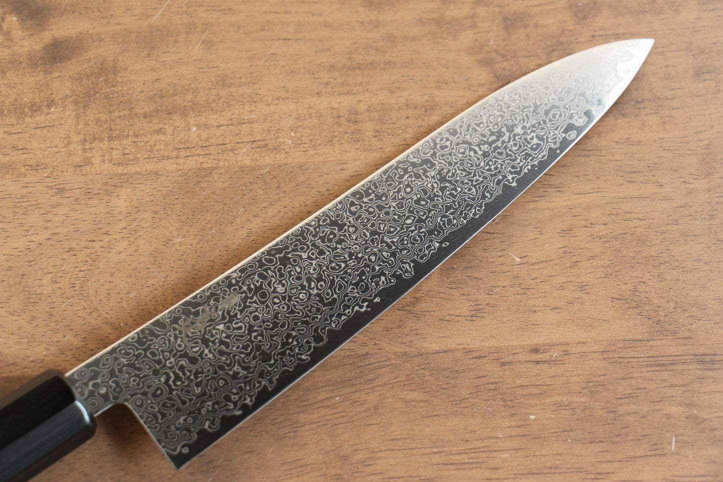 寛丈 V金10号 ダマスカス 牛刀包丁 210mm グレー合板柄 - 清助刃物