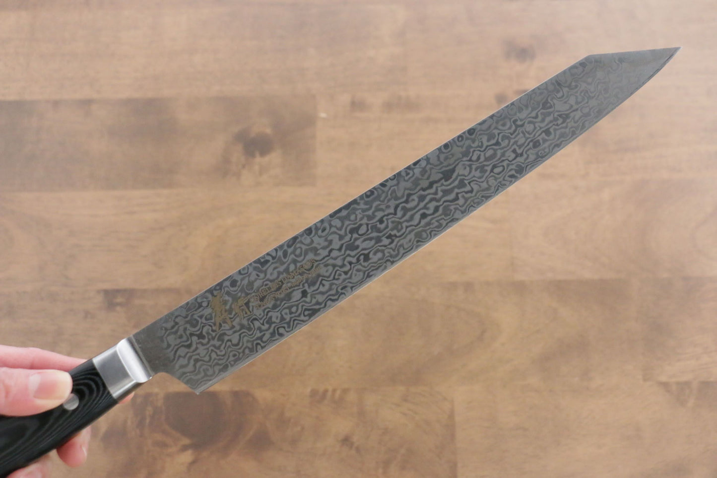 堺 孝行 コアレス ダマスカス 剣型柳刃包丁 260mm 黒マイカルタ柄 - 清助刃物