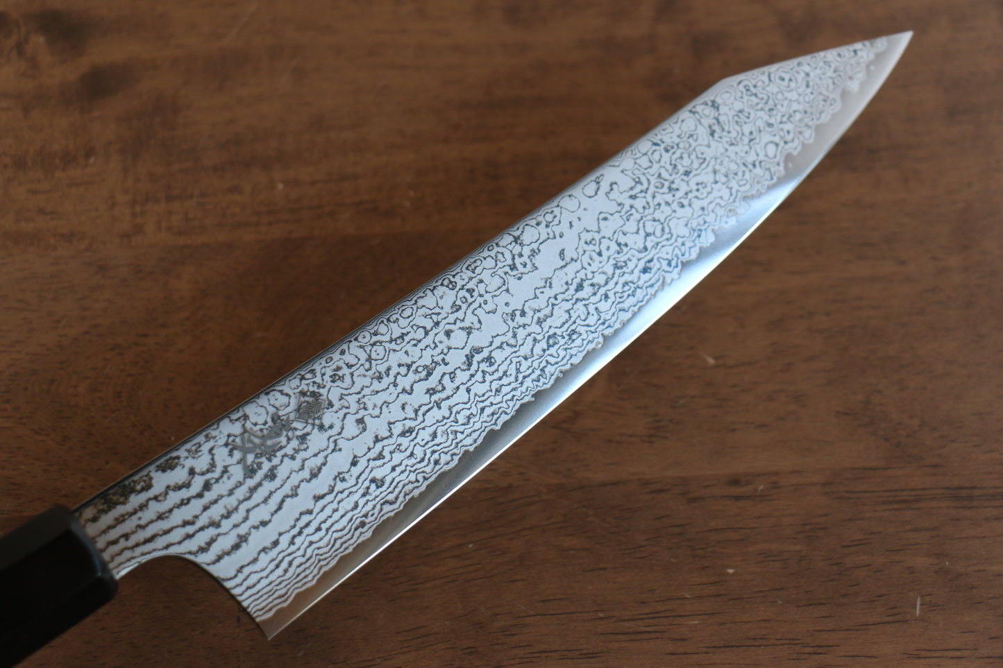 寛丈 V金10号 ダマスカス 切付牛刀包丁 210mm グレー合板柄 - 清助刃物