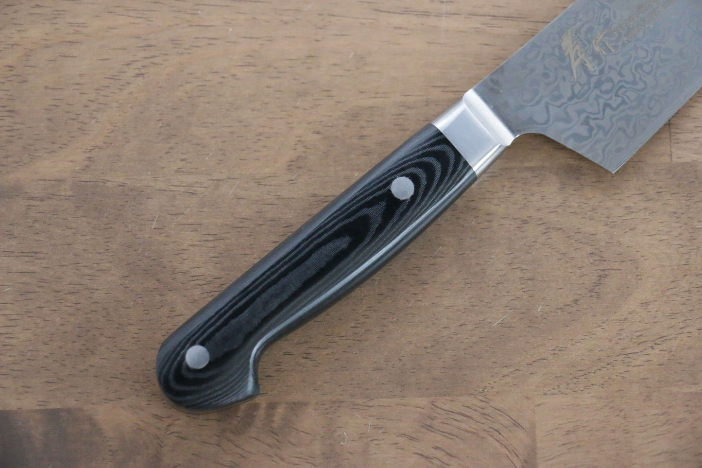 堺 孝行 コアレス ダマスカス 剣型三徳包丁 160mm 黒マイカルタ柄 - 清助刃物