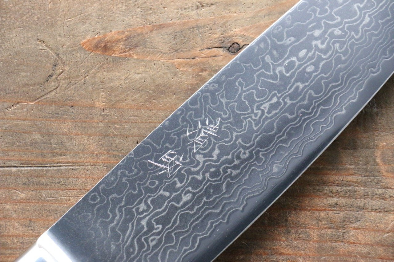 清助 コバルトゴールド ダマスカス 牛刀包丁 210mm マイカルタ柄 - 清助刃物