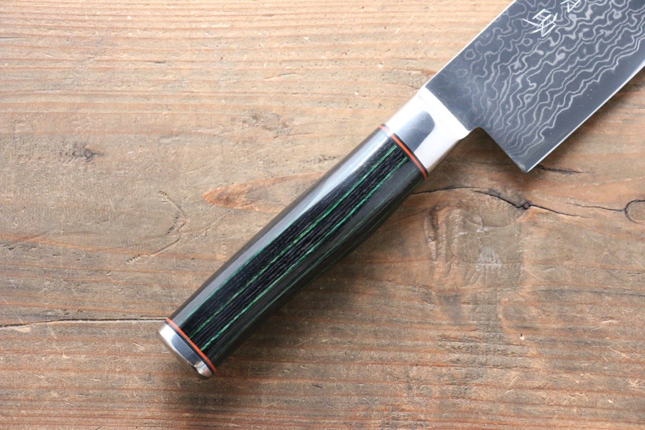 清助 コバルトゴールド ダマスカス 牛刀包丁 210mm マイカルタ柄 - 清助刃物