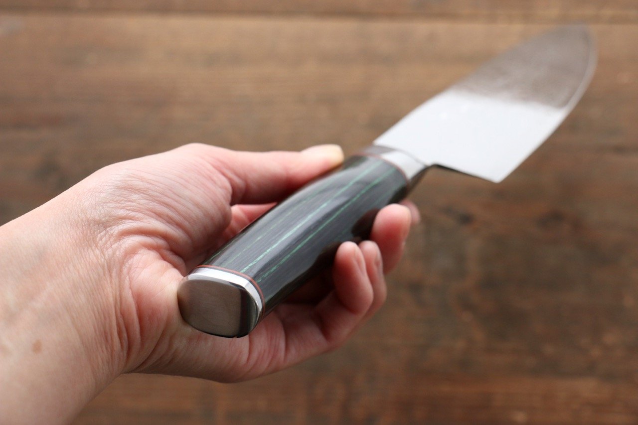 清助 コバルトゴールド ダマスカス 牛刀包丁 210mm マイカルタ柄 - 清助刃物