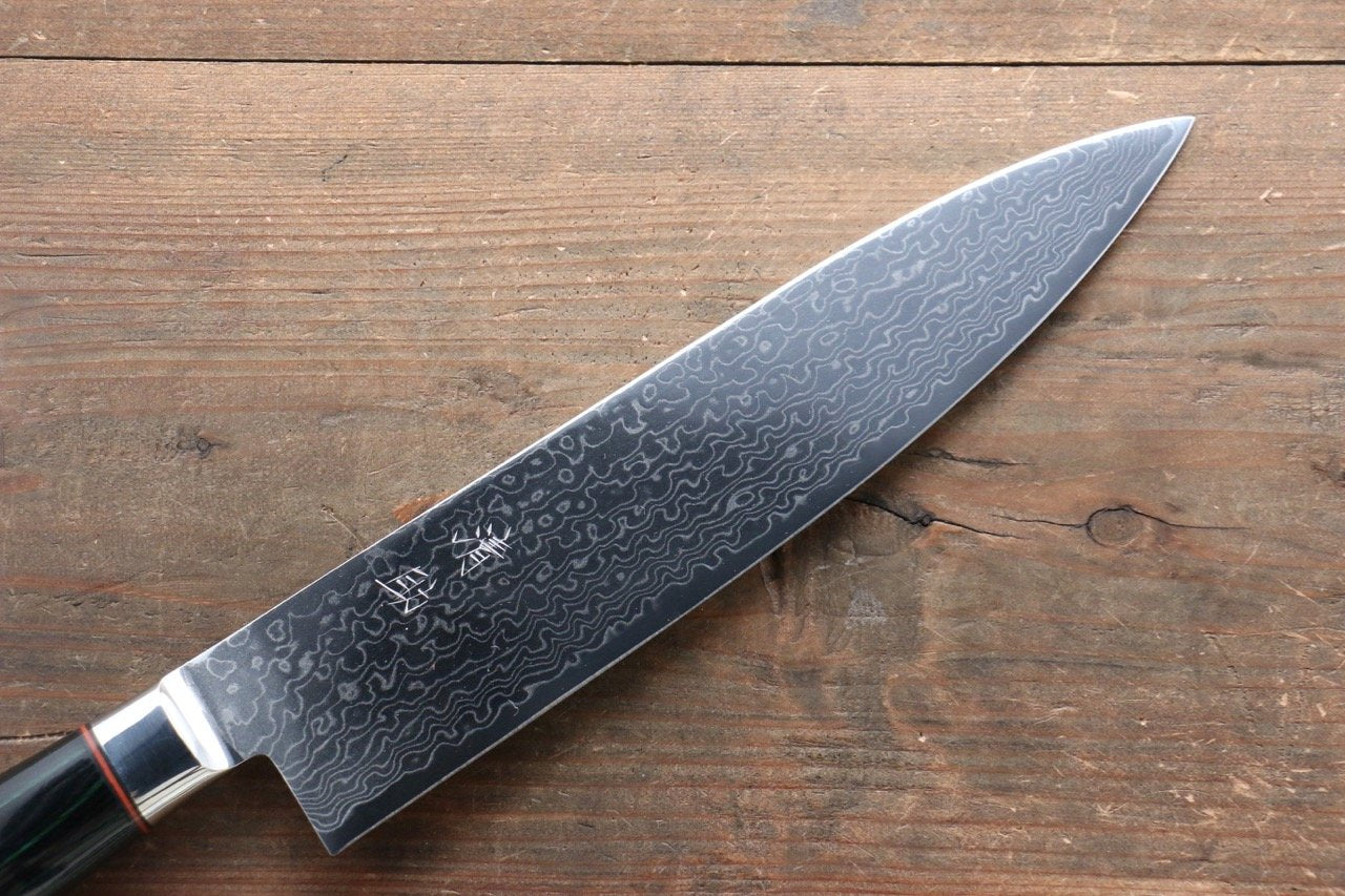 清助 コバルトゴールド ダマスカス 牛刀包丁 240mm マイカルタ柄 - 清助刃物