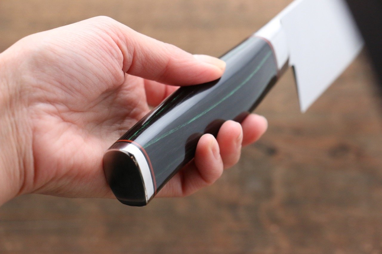 清助 コバルトゴールド ダマスカス 牛刀包丁 240mm マイカルタ柄 - 清助刃物