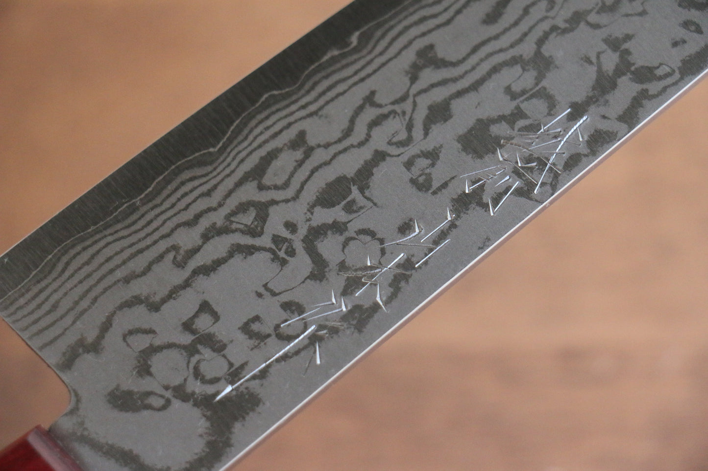 山本 直 V金10号 ダマスカス 三徳包丁 170mm 赤合板柄 - 清助刃物