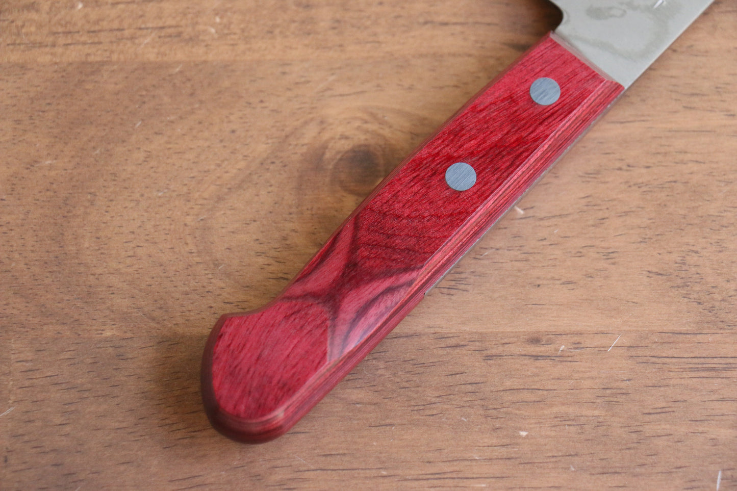 山本 直 V金10号 ダマスカス 三徳包丁 170mm 赤合板柄 - 清助刃物