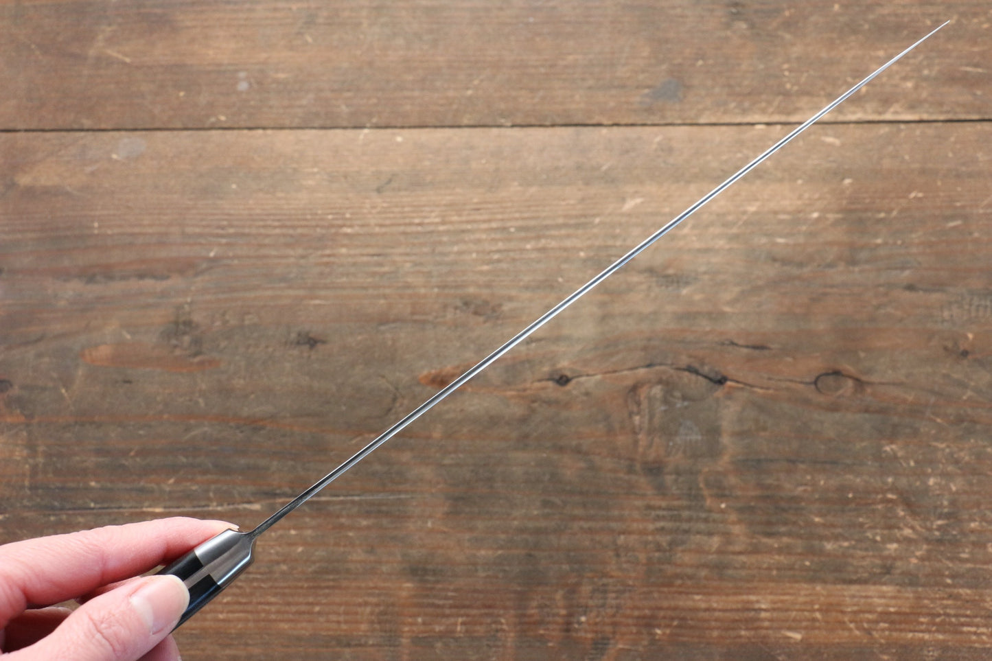 堺 孝行 グランドシェフ グランドシェフ スウェーデン鋼 筋引包丁 240mm 黒マイカルタ柄 - 清助刃物